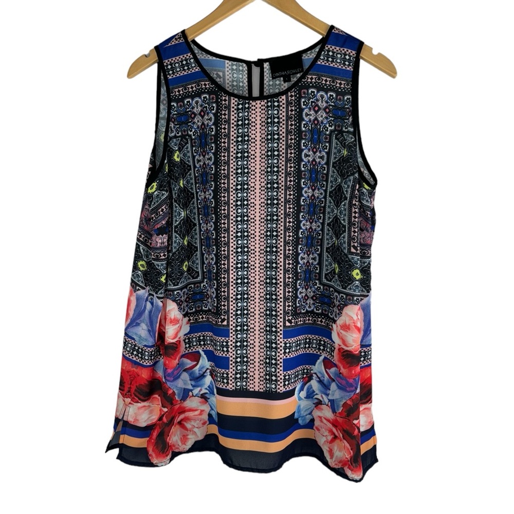 Like New Cynthia Rowley Sleeveless Floral Top Large